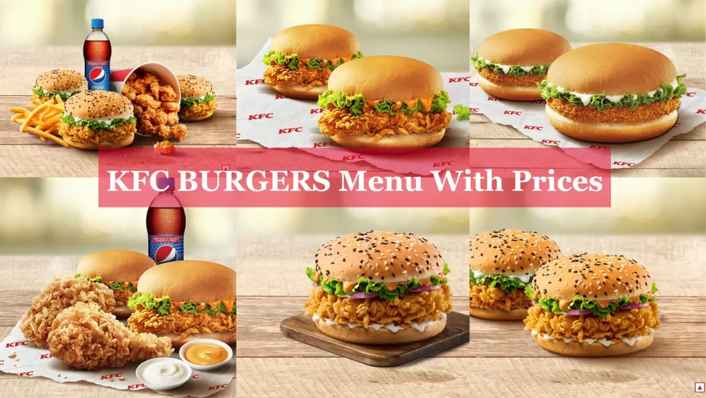 KFC BURGERS Menu With Prices