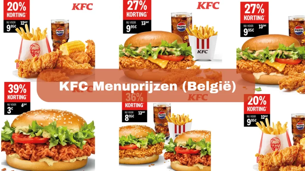 KFC Menuprijzen (België)