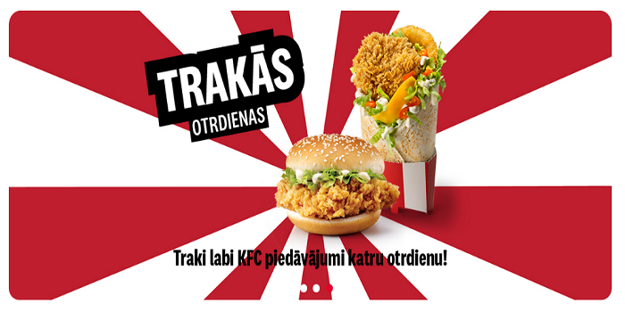 KFC ēdienkartes cenas (Latvija)